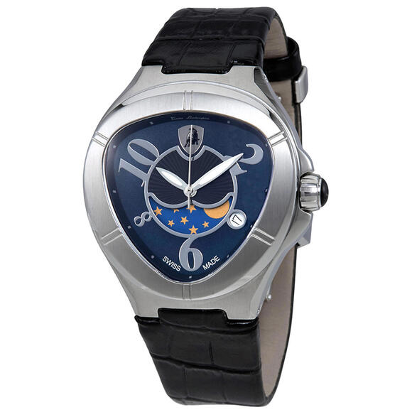 Tonino Lamborghini Swiss Made Uni-Sex Watch with Black Leather Strap - Picture 1 of 2